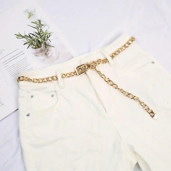Stylish Gold Plated Chain Belt‎ Simple Casual Metal Waist Chain Adjustable - Picture 4 of 12